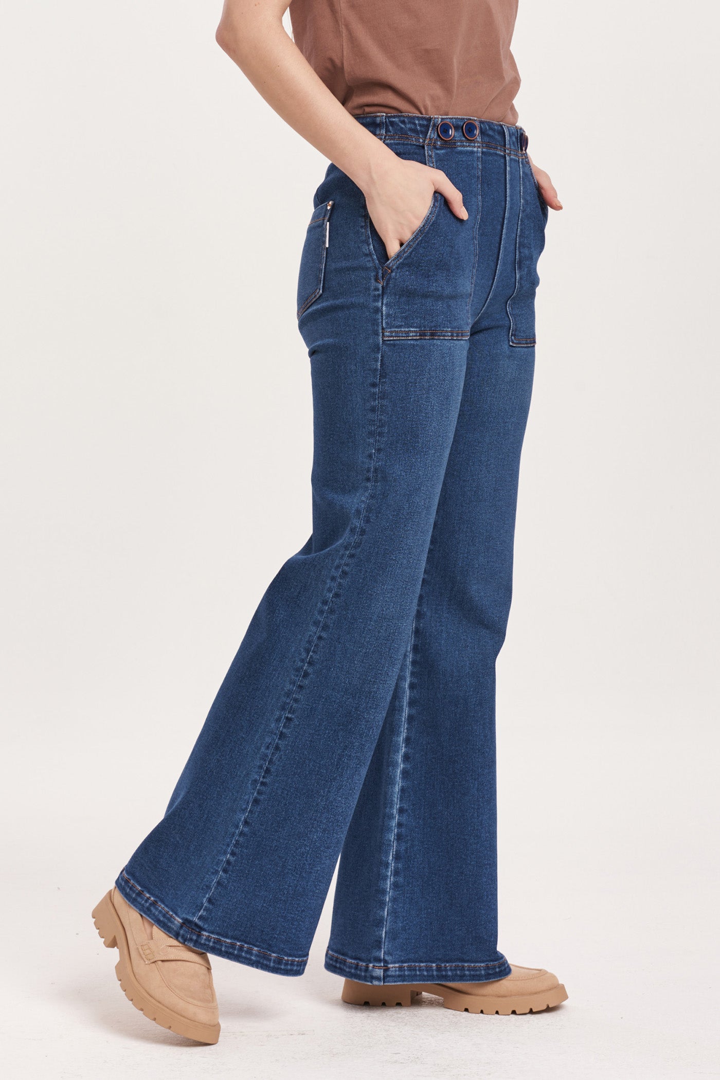 Dear John Fiona High Rise Wide Leg Jeans Seascape