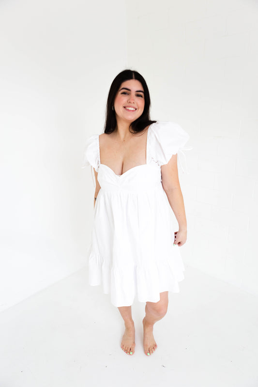 Small: White Poplin Mini Dress