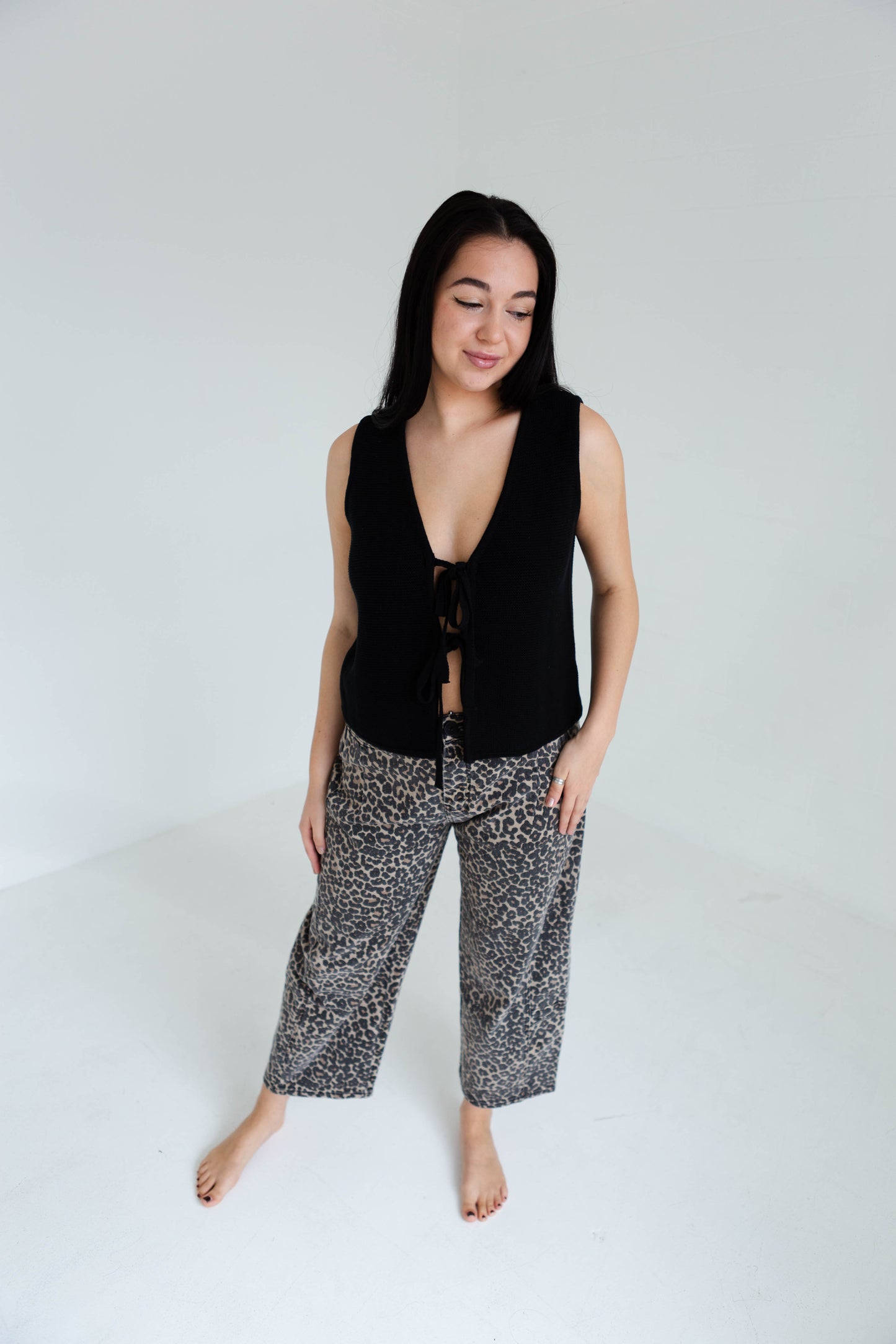 Leopard Print Barrel Pants