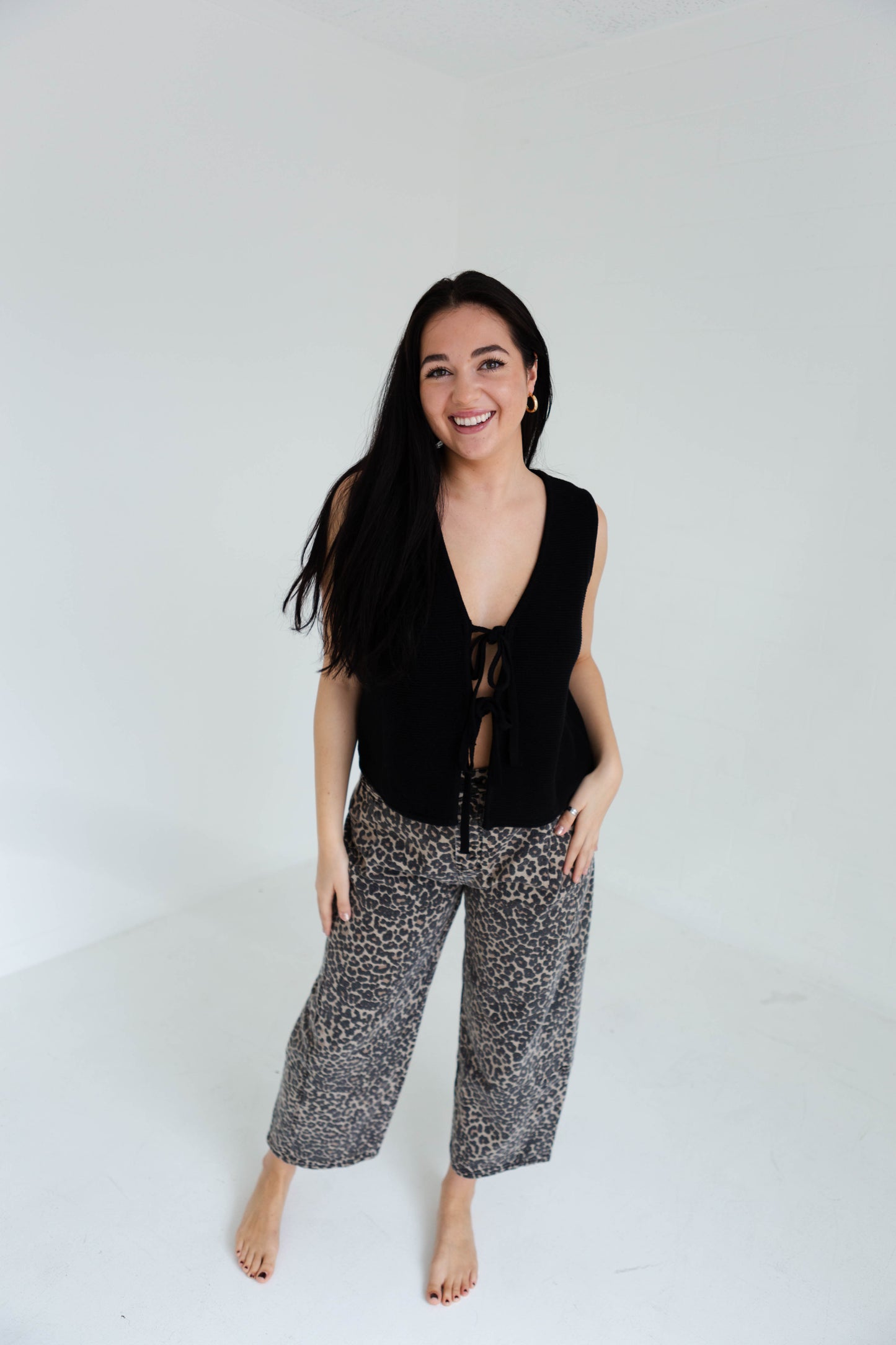 Leopard Print Barrel Pants