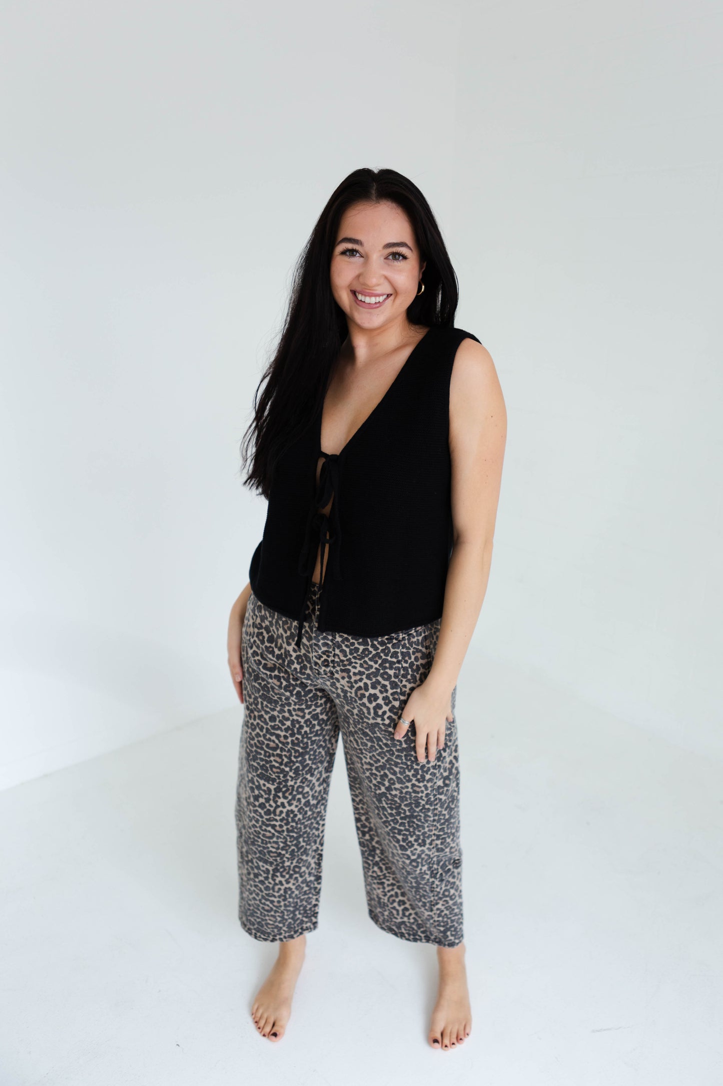 Leopard Print Barrel Pants