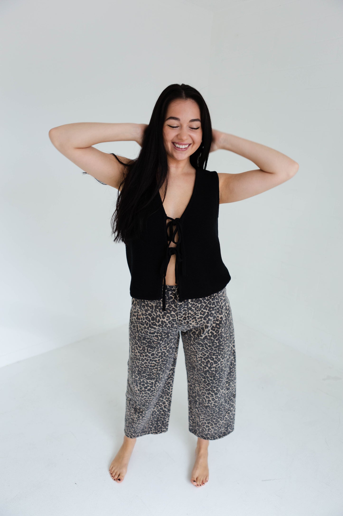 Leopard Print Barrel Pants