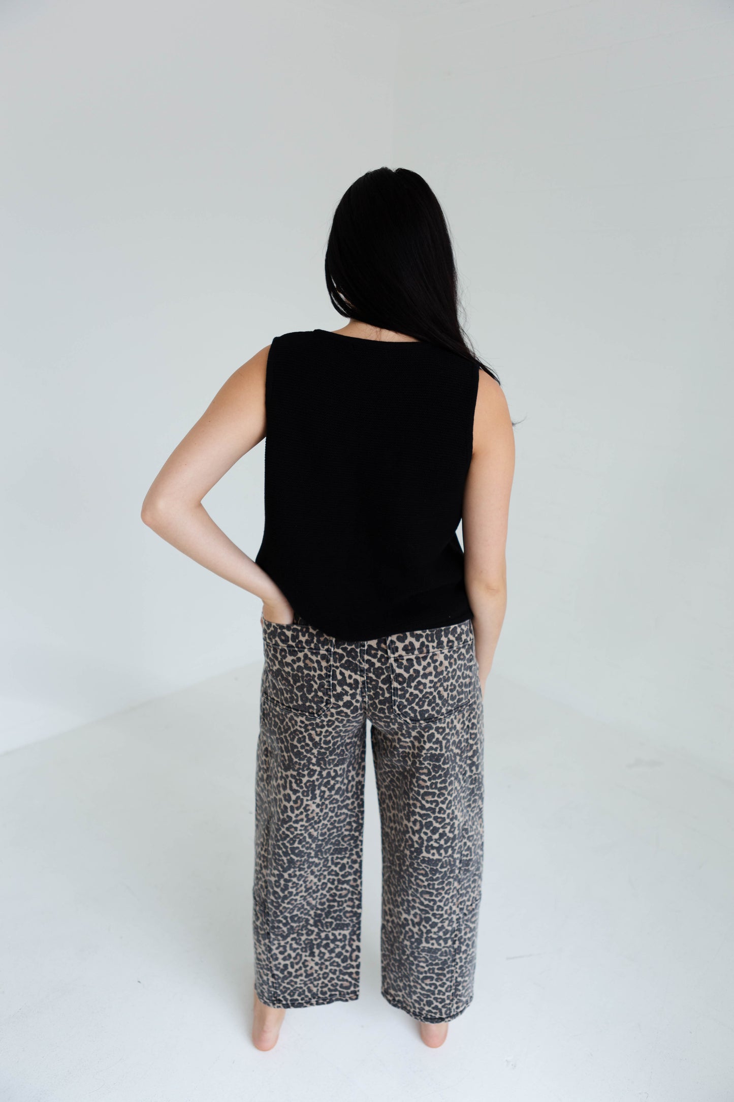 Leopard Print Barrel Pants