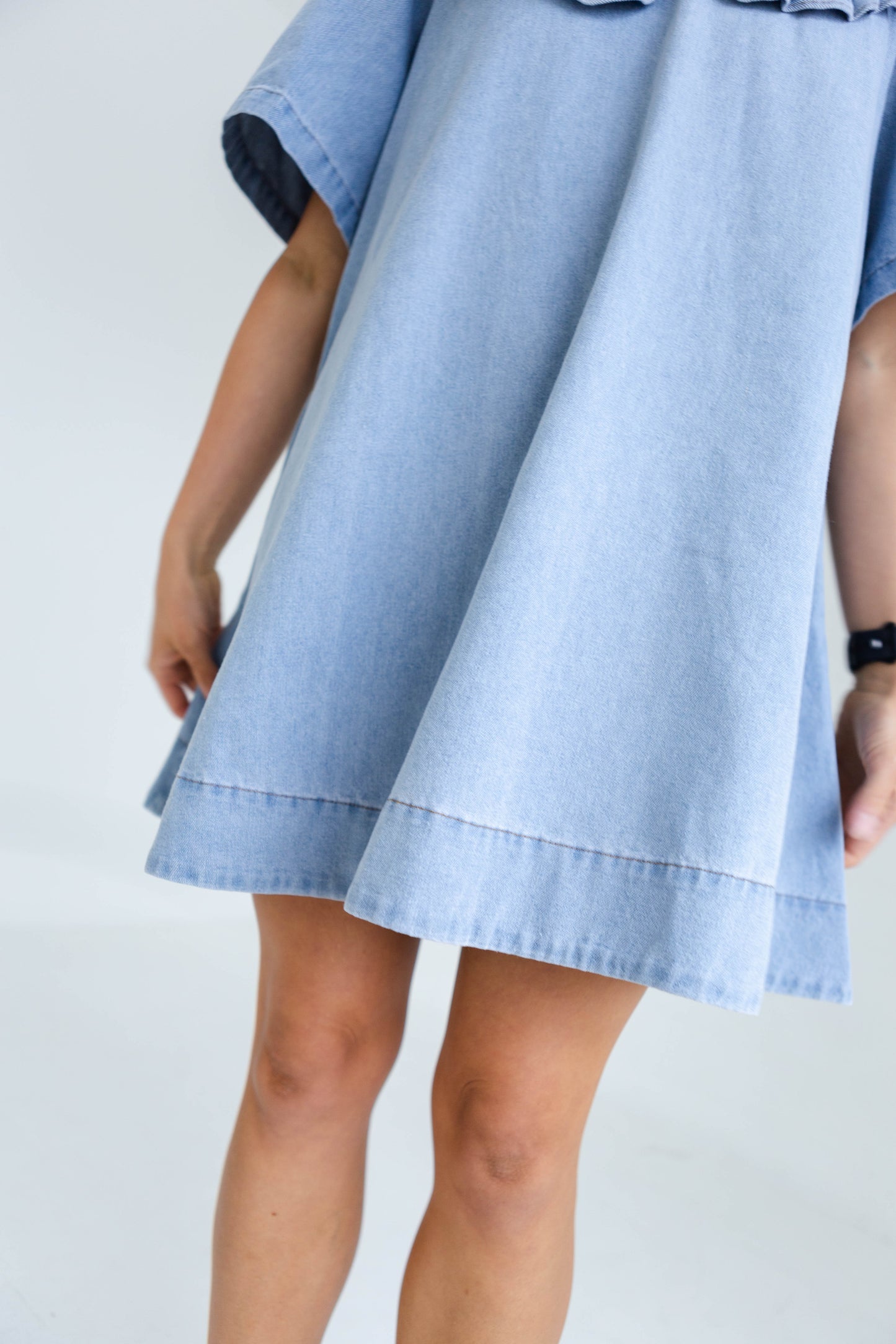 Light Denim Large Collard Dress