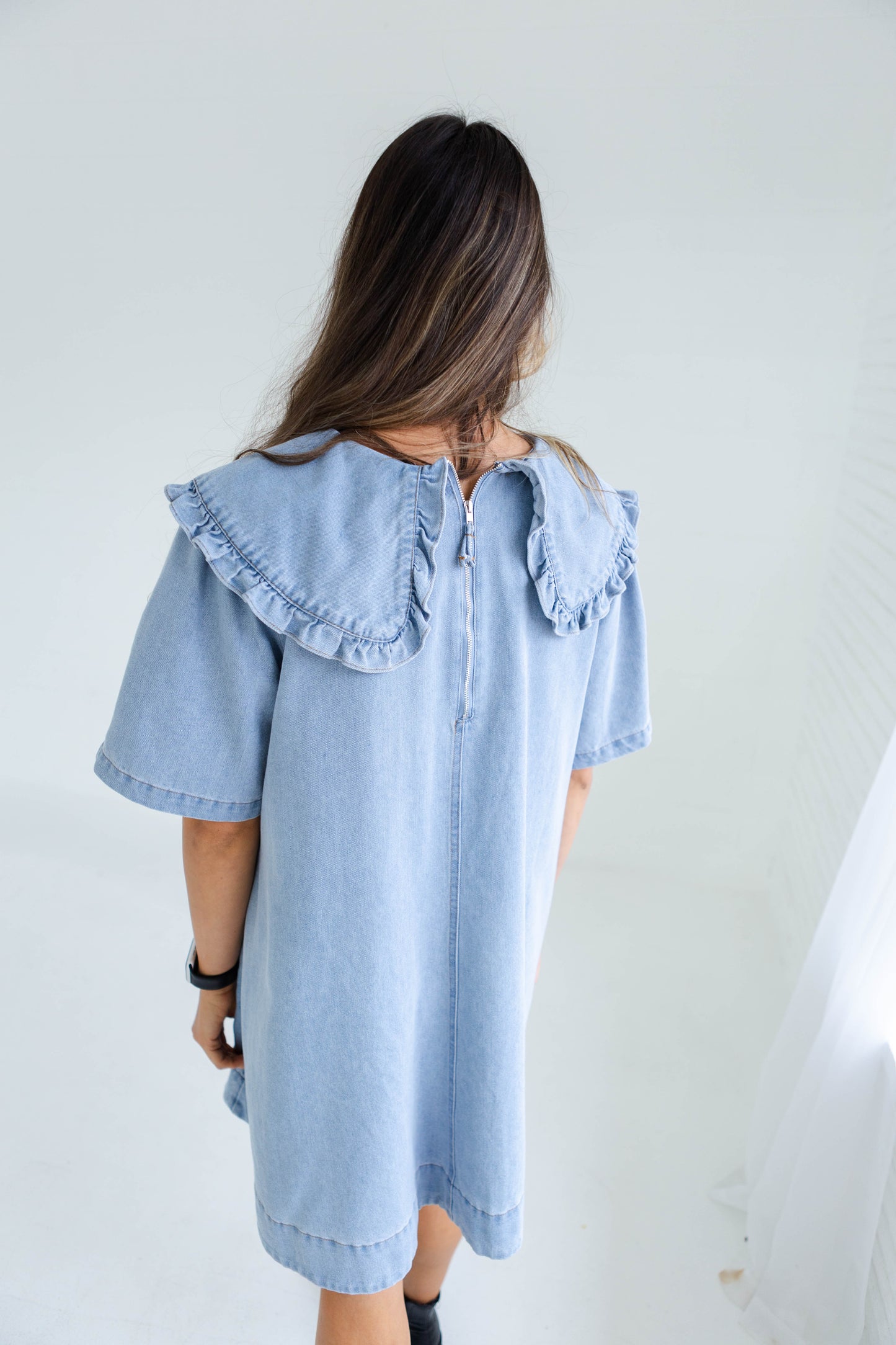 Light Denim Large Collard Dress