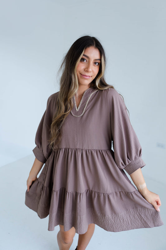 Mocha Shirt Dress