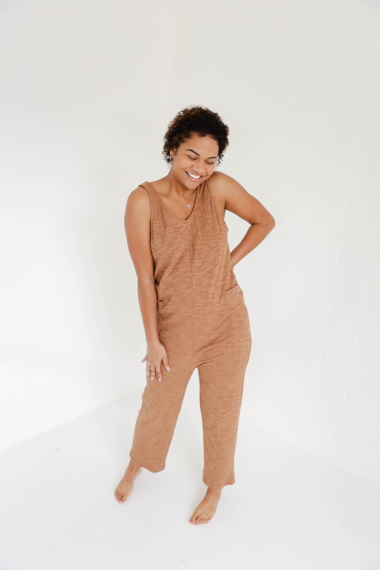 Throw On Scoop Neck Jumpsuit