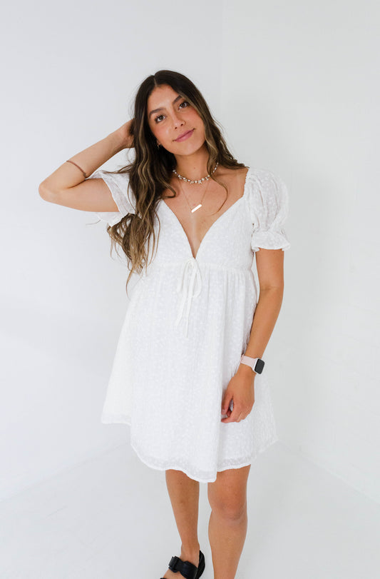 Ivory Eyelet Mini Dress