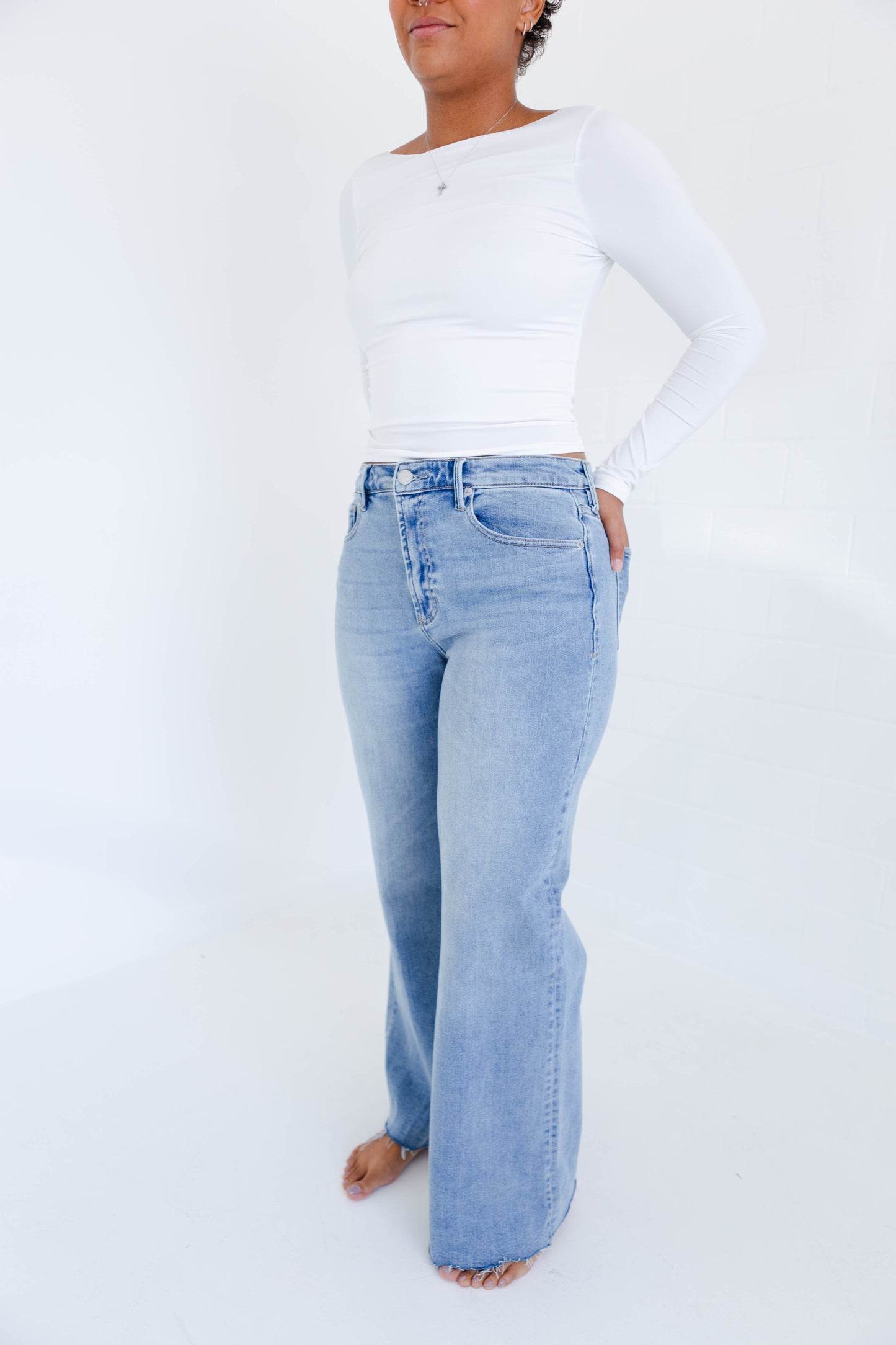 Dear John Fiona High Rise Wide Leg Arctic Denim