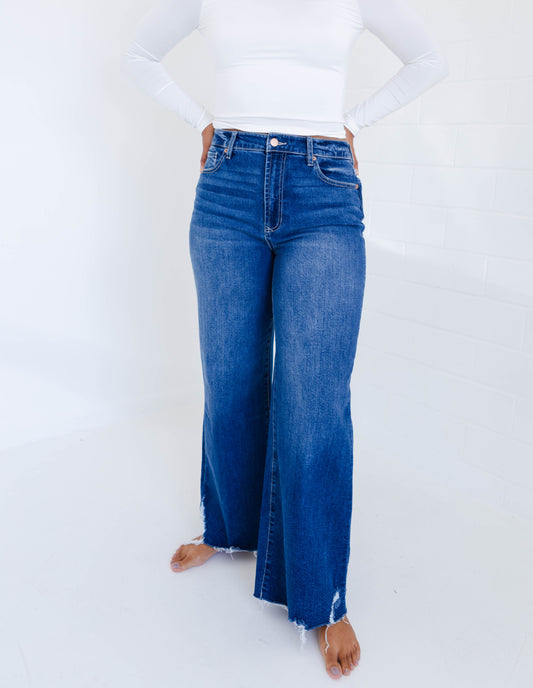 Dear John Fiona High Rise Wide Leg Jeans Portvell Denim