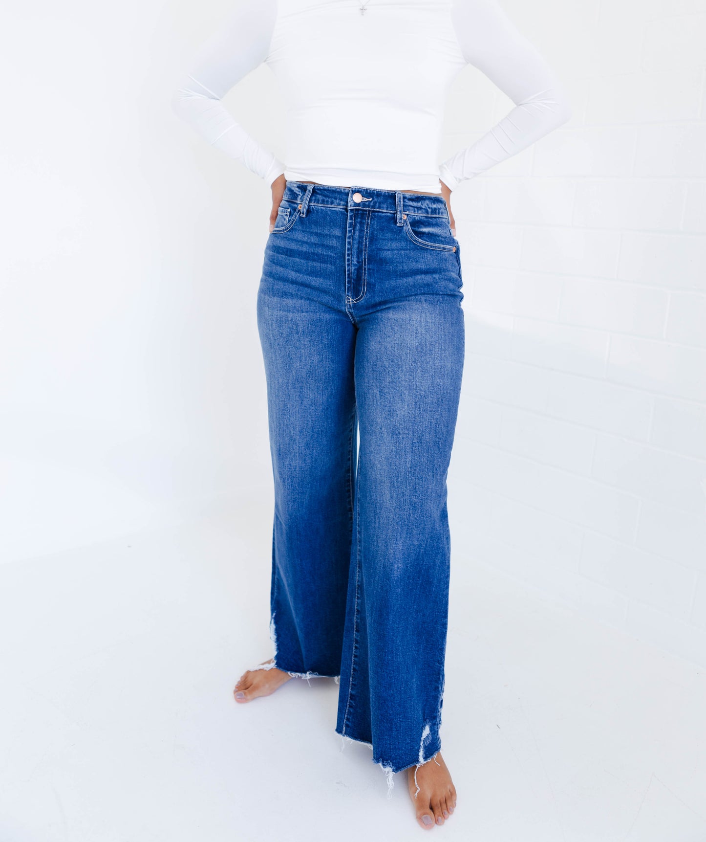 Dear John Fiona High Rise Wide Leg Jeans Portvell Denim