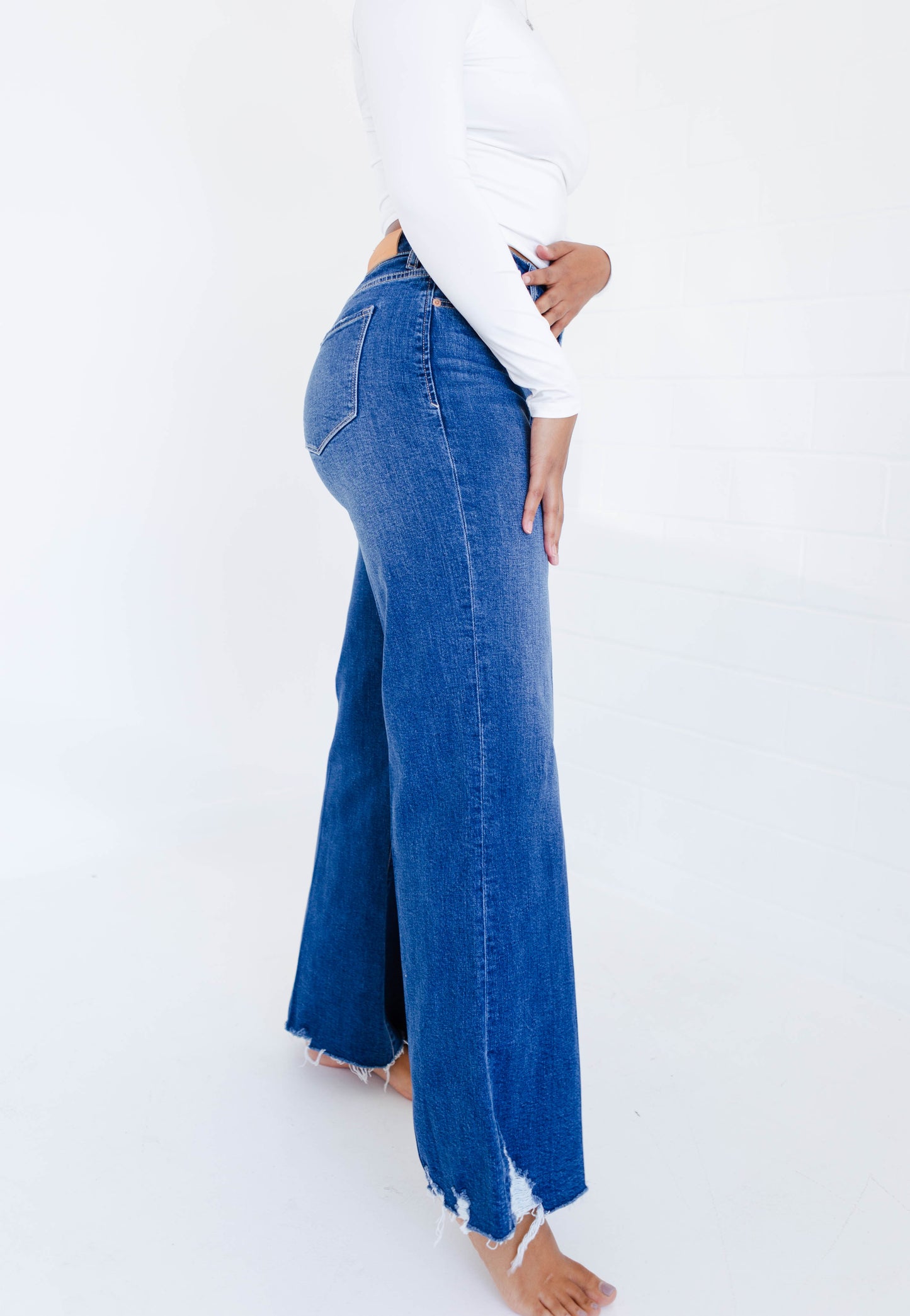 Dear John Fiona High Rise Wide Leg Jeans Portvell Denim