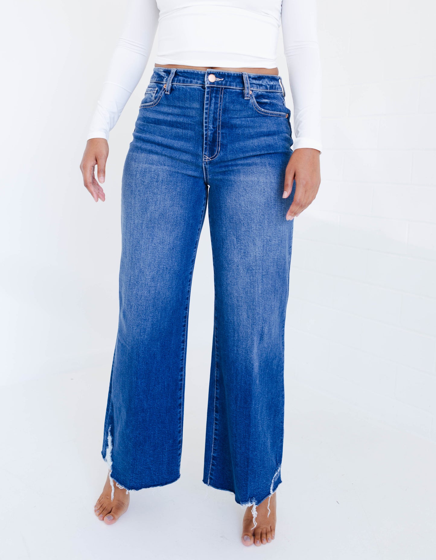 Dear John Fiona High Rise Wide Leg Jeans Portvell Denim