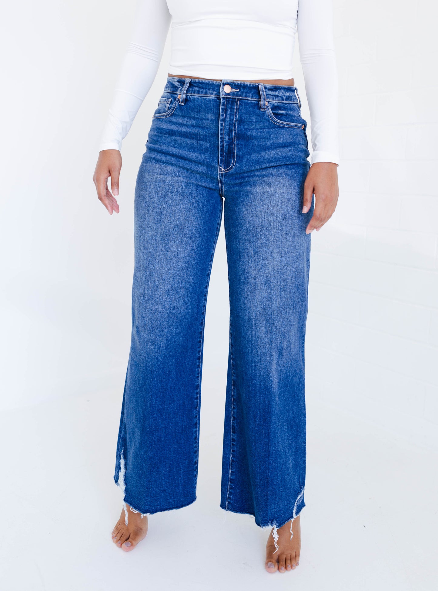 Dear John Fiona High Rise Wide Leg Jeans Portvell Denim