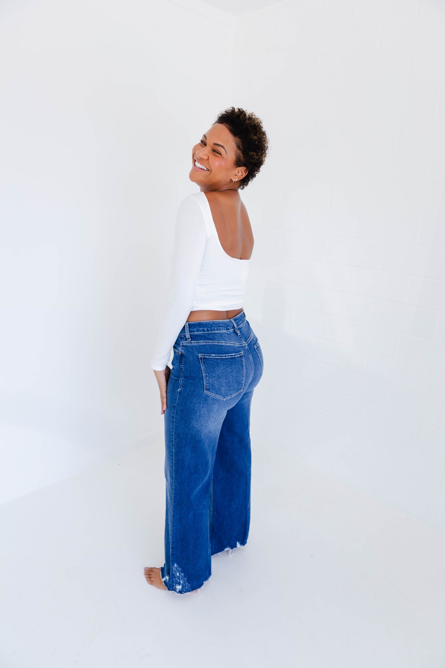 Dear John Fiona High Rise Wide Leg Jeans Portvell Denim