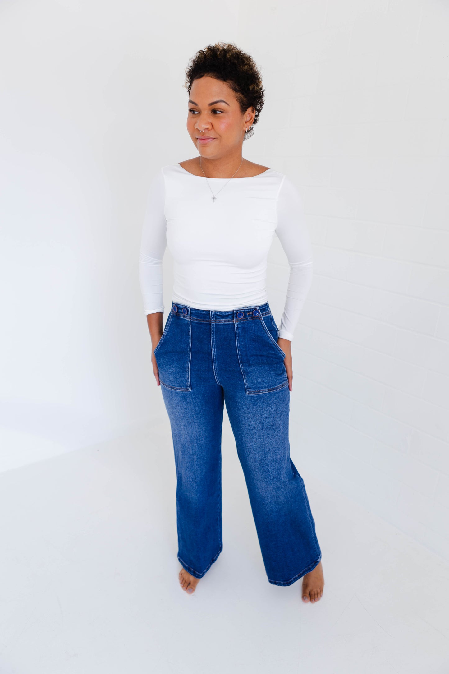 Dear John Fiona High Rise Wide Leg Jeans Seascape