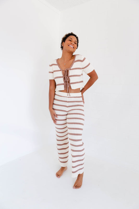 Mocha Striped Set