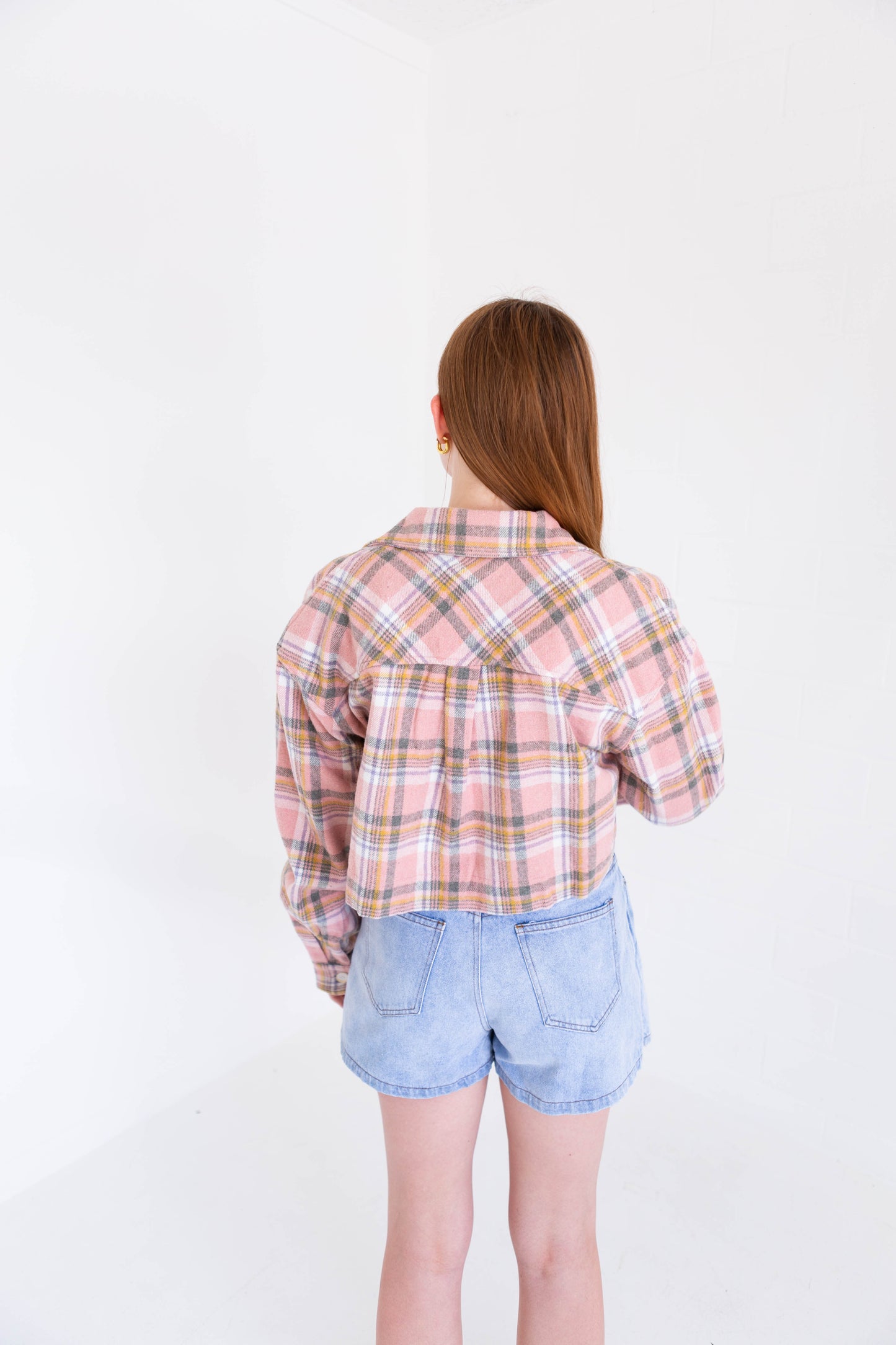 Pink Cropped Flannel