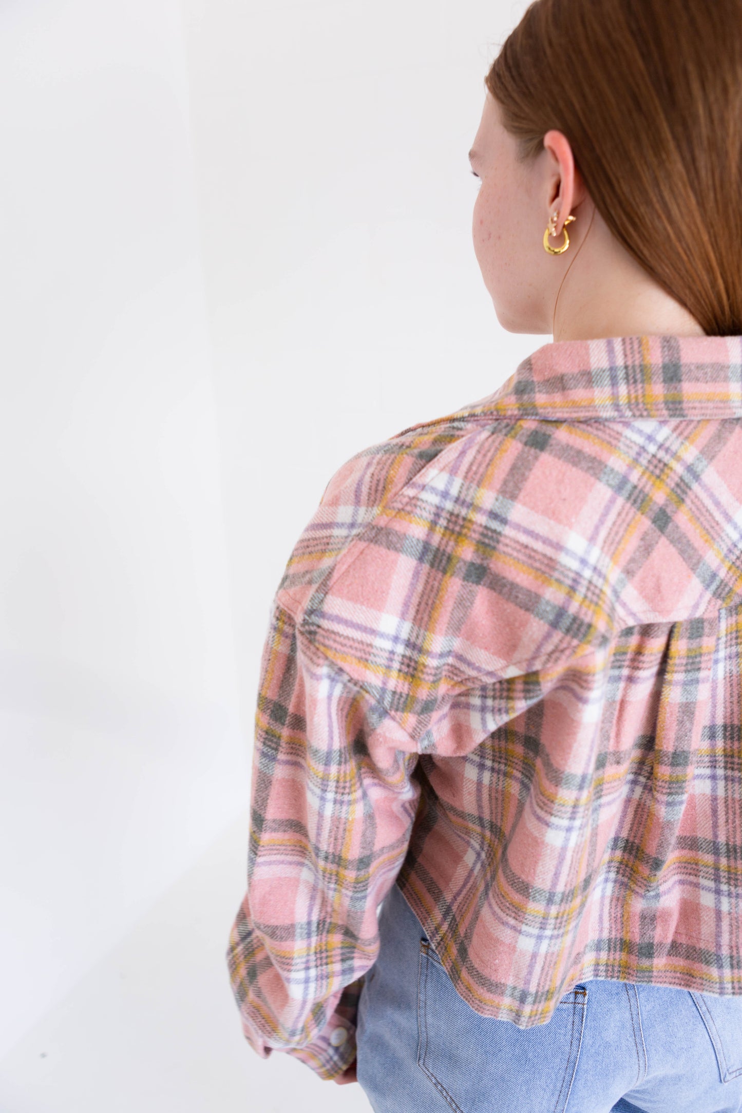 Pink Cropped Flannel