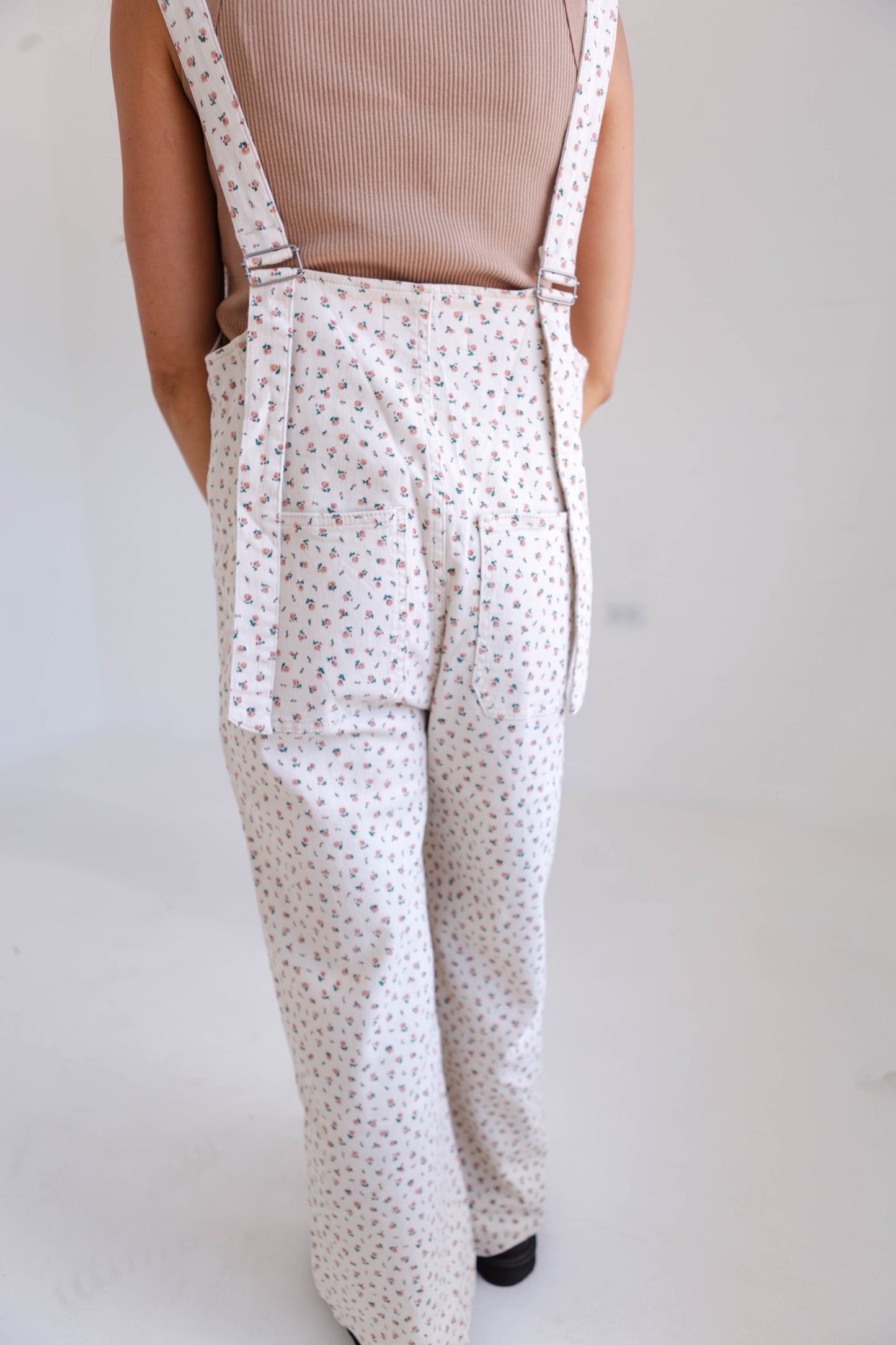 Floral Cream Overalls