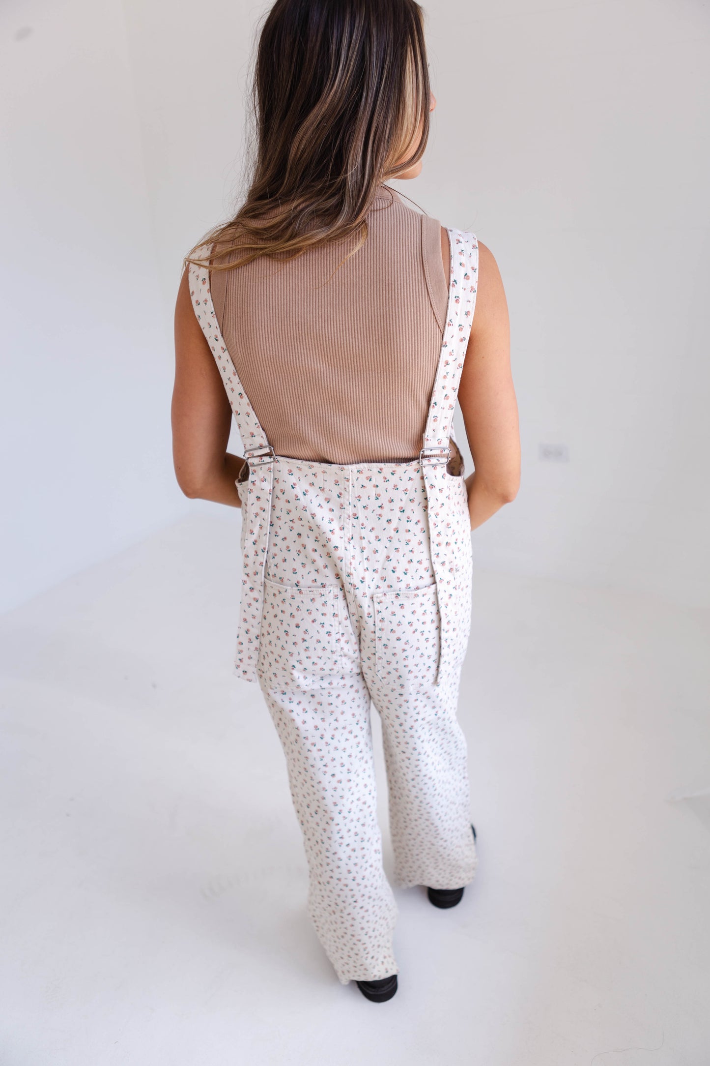 Floral Cream Overalls