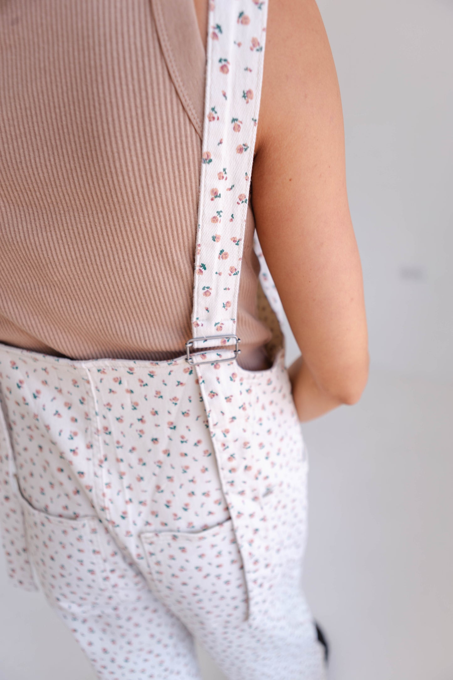 Floral Cream Overalls